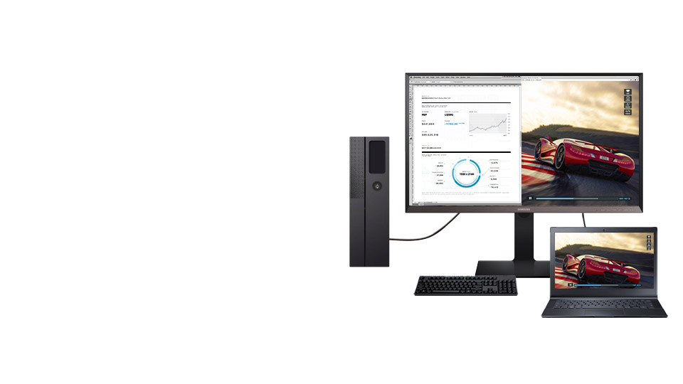 Usa un solo monitor WQHD per visualizzare 2 contenuti differenti