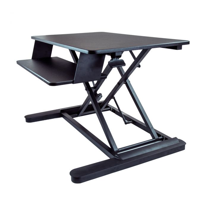Stazione di Lavoro Sit-Stand Regolabile per 2 Monitor - Superficie di Lavoro da 89cm