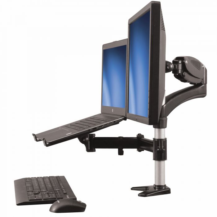 Supporto per singolo Monitor con base per portatile ad altezza regolabile One Touch