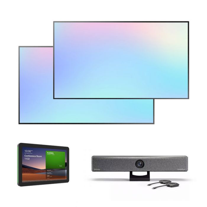 Media Meeting Room Solution - ClickShare Bar Pro + 2 Monitores 85» 4K QE85T + Logitech Room Booking