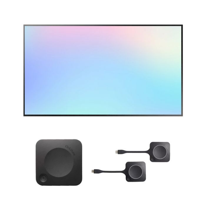 Solución para salas de reuniones pequeñas - ClickShare C-10 + Monitor 55" 4K QE55T