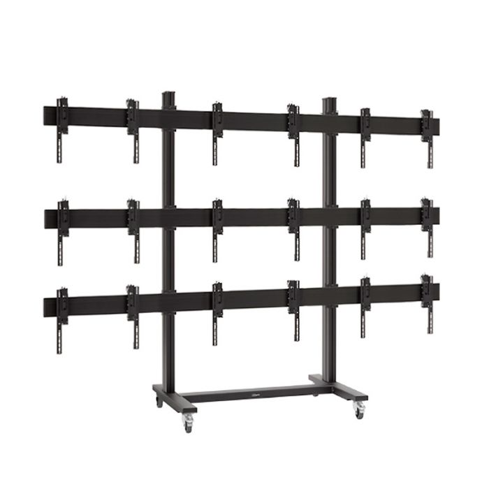 Carrello per videowall 3x3 da 55" autoportante da pavimento - Pali H270