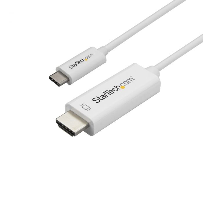 Cavo USB-C a HDMI da 3m - Cavetto USB 3.1 Tipo C a HDMI - 4k a 60Hz - Bianco