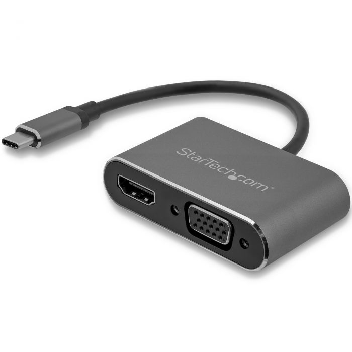 Adattatore USB-C a VGA + HDMI 2 in 1 - 4K 30Hz - Grigio Siderale