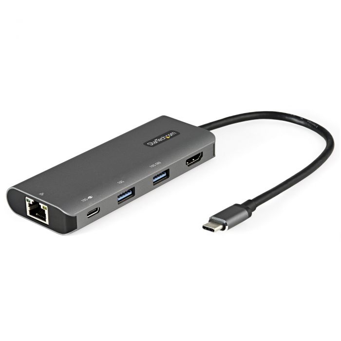 Adattatore multiporta USB C da viaggio - Convertitore video USB type-C HDMI 4K 30Hz - Mini docking station USB tipo C a HDMI Power delivery 100W - USB 3.1 Gen 2 hub 10Gbps - Cavo 25cm
