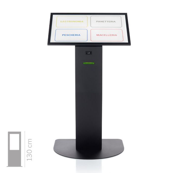 Totem multimediale, display 32” touch screen e stampante ticket  con software eliminacode (KIOSK) + mini PC