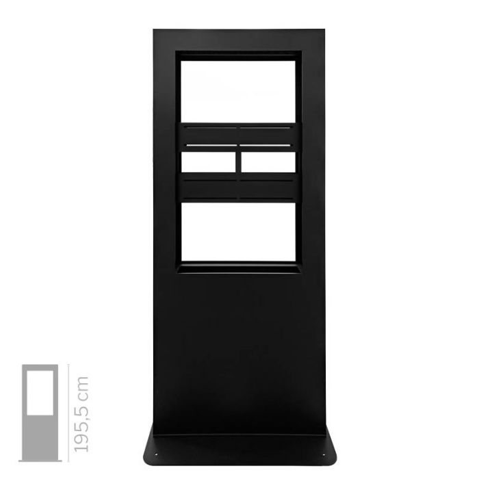 Struttura totem multimediale Gemini 50" bifacciale da interno senza monitor