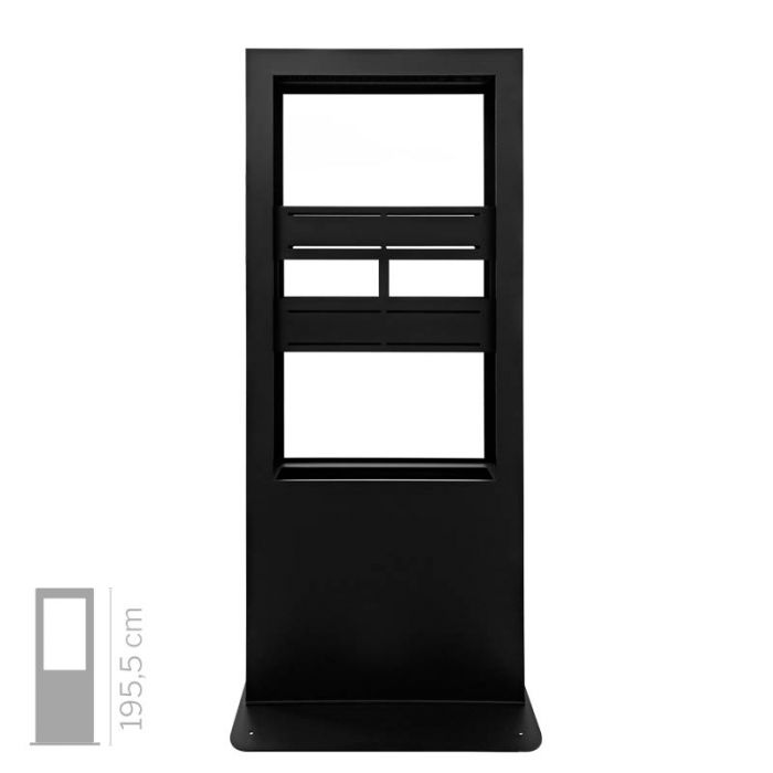 Struttura totem multimediale Gemini 55" bifacciale da interno senza monitor