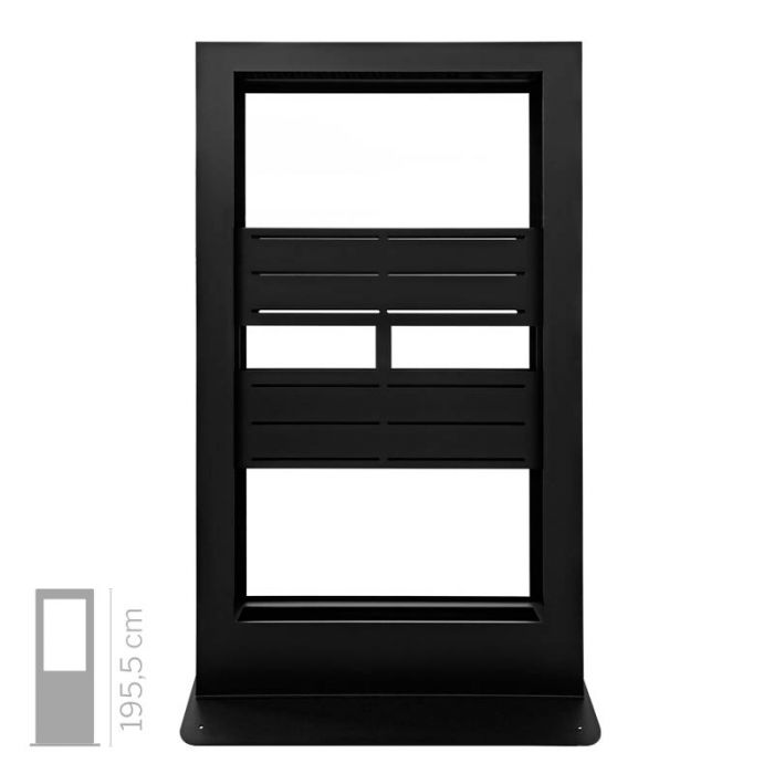 Struttura totem multimediale Gemini 75" bifacciale da interno senza monitor