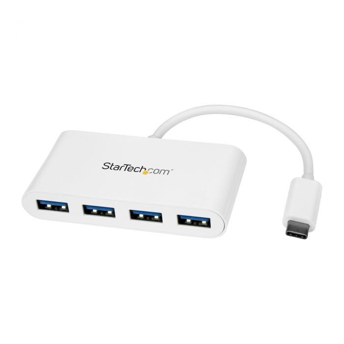 Hub USB-C a 4 porte USB 3.0 - USB-C a 4x USB-A - Alimentato via bus - Bianco