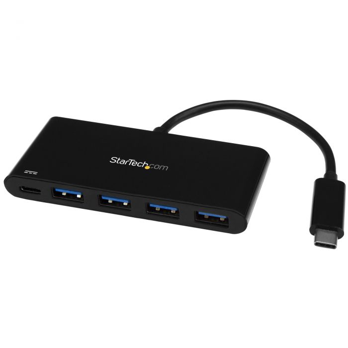 Hub USB C a 4 porte con 4x USB Type-A (USB 3.0 SuperSpeed 5Gbps) - Porta di ricarica  Passthrough Power Delivery 60W -  Adattatore per Laptop USB 3.1 Gen 1/USB 3.2 Gen 1- MacBook, Dell