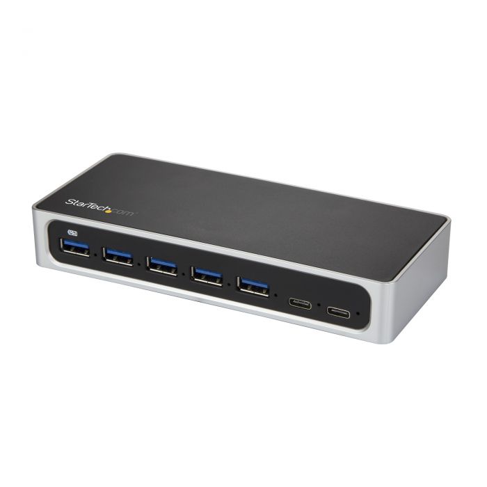 Hub USB C a 7 porte con porta di ricarica rapida - Adattatore da USB tipo C a 5x USB-A 2x USB-C (USB 3.0 SuperSpeed 5Gbps) - Hub autoalimentato USB 3.1 Gen 1 Type-C con adattatore di alimentazione - Desktop/Laptop