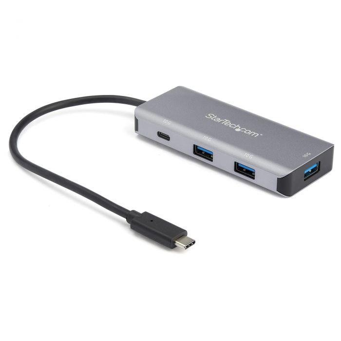 Hub USB C a 4 porte con 3x USB A e 1x USB C - Hub USB SuperSpeed 10Gbps USB Type-C 3.1/3.2 Gen 2 - Alimentato tramite USB - Adattatore compatto da USB tipo C a USB Hub per portatili/pc - Alluminio