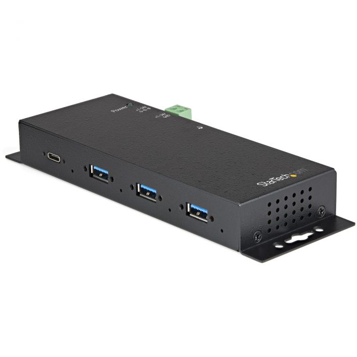 Hub USB C a 4 porte 10Gbps - Hub industriale USB Type-C in metallo con 3xUSB-A e 1xUSB-C - Protezione ESD e contro le sovratensioni - Host USB-C o USB-A - Adattatore Hub USB 3.2/3.1 Gen 2 multiporta autoalimentato