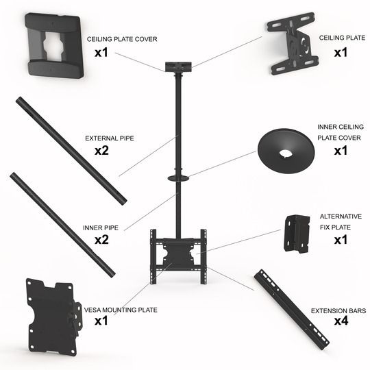 Staffa a soffitto per monitor verticale MB5460