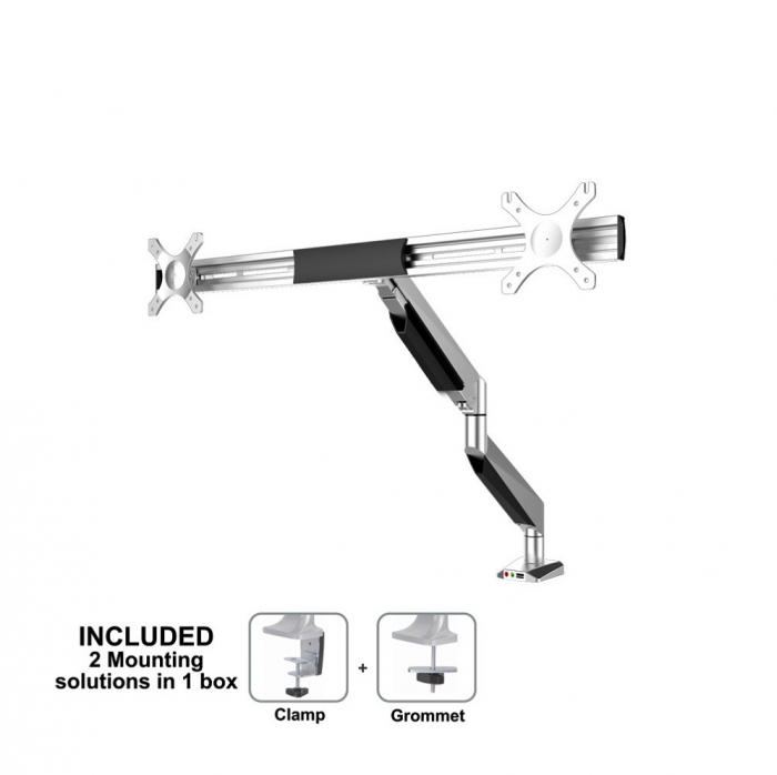 Supporto da scrivania per monitor mod. NM-D725DXSILVER