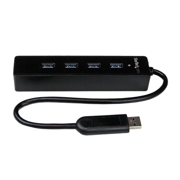 Hub portatile USB 3.0 SuperSpeed a 4 porte - Perno e concentratore per notebook o Ultrabook USB 3.0 con cavo integrato