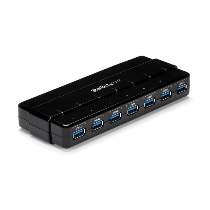 HUB USB 3.0 a 7 porte alimentato - Perno e concentratore USB 3.0 ultra veloce - Nero