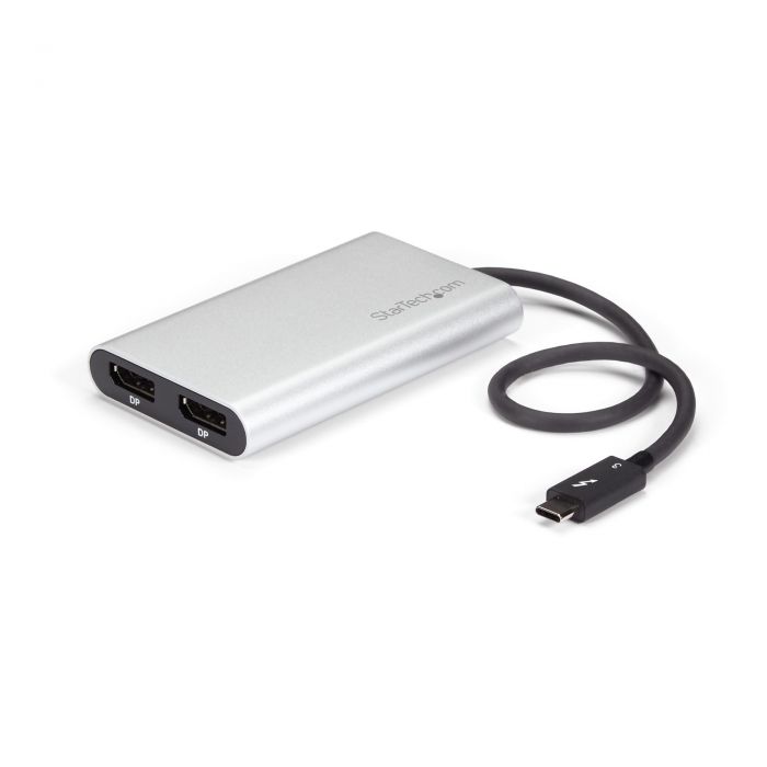 Adattatore DisplayPort a Thunderbolt 3 4K 60Hz - Certificato Thunderbolt 3 - Convertitore video DisplayPort 1.2 per doppio monitor - Compatibile con Mac e Windows - Doppio DisplayPort 4K