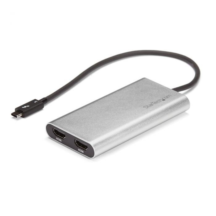 Adattatore Thunderbolt 3 a Dual HDMI 2.0 - Certificato Thunderbolt 3 4K 60Hz - Adattatore convertitore video per doppio monitor HDMI - Compatibile con Mac e Windows - Doppio display HDMI 4K