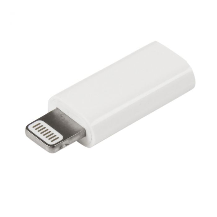 Adattatore da Micro USB a Lightning - Connettore da micro USB a Lightning compatto per iPhone / iPad / iPod - Certificato Apple MFi - Bianco