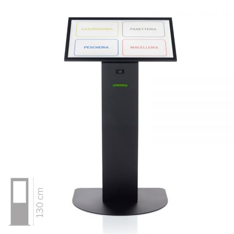 Multimedia-Totem, 32"-Touchscreen-Display und Ticket-Drucker mit Warteschlangenmanagement-Software (KIOSK) + mini PC