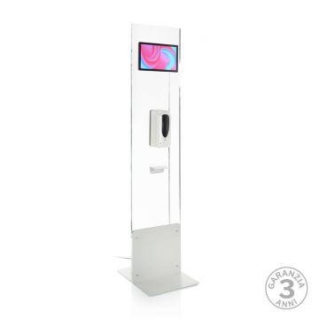 Totem Multimediale mod. Domina Health 13 con dispenser gel automatico - sterilizzatore e sanificatore