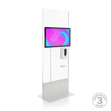 Totem multimediale Domina Health L 32" con dispenser gel automatico - sterilizzatore e sanificatore